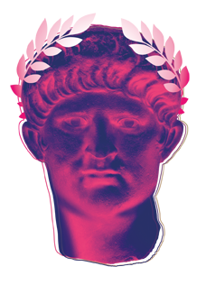 Künsterlisch bearbeitete Abbildung einer Büste Neros